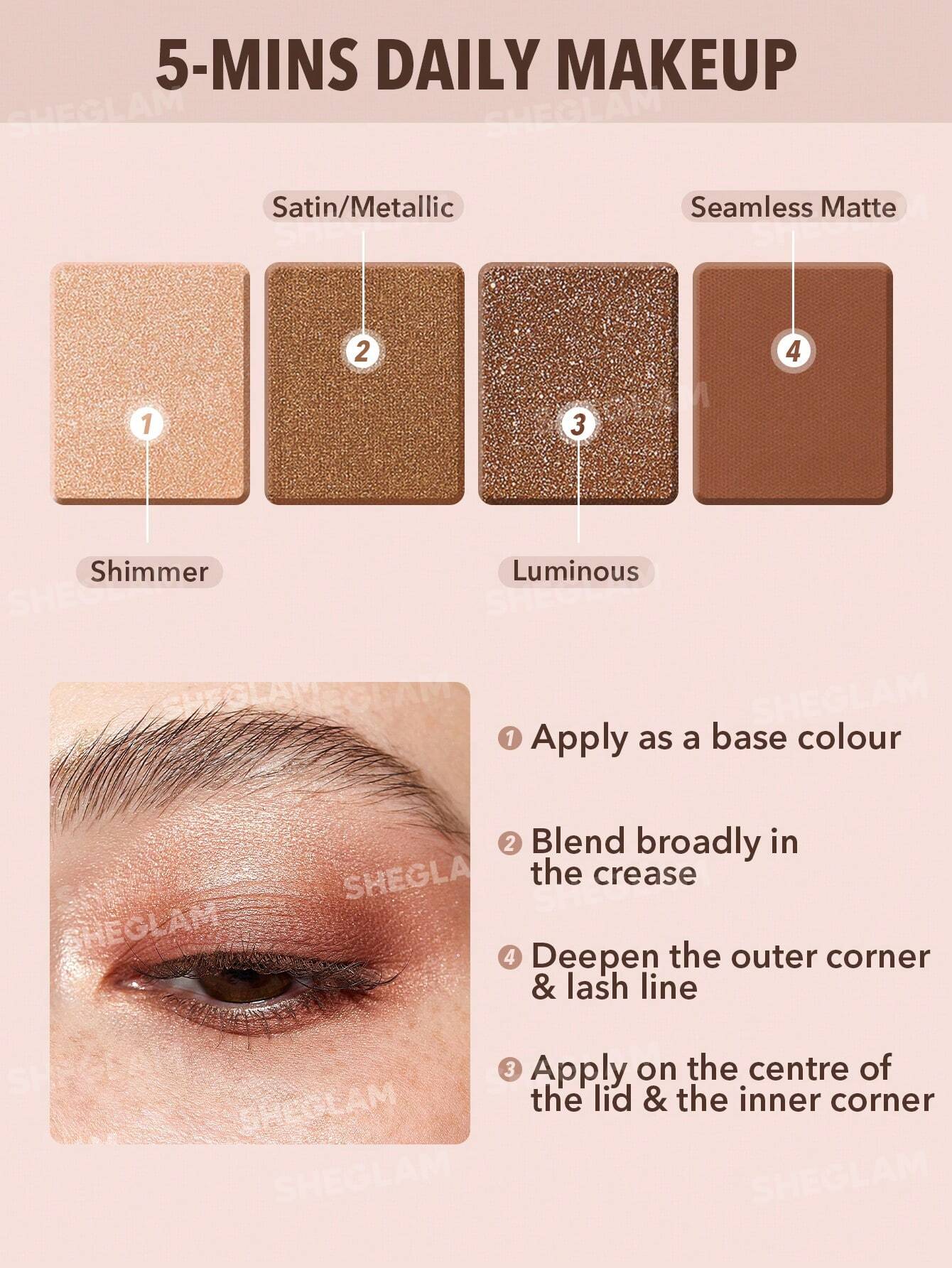 She Glam Essential Square Eyeshadow Quad – Veil