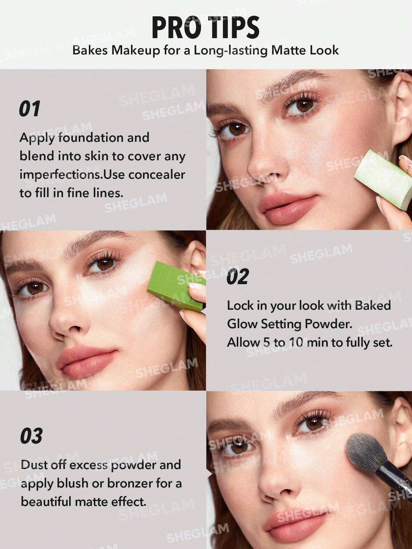 She Glam Baked Glow Setting Powder – Light Pink