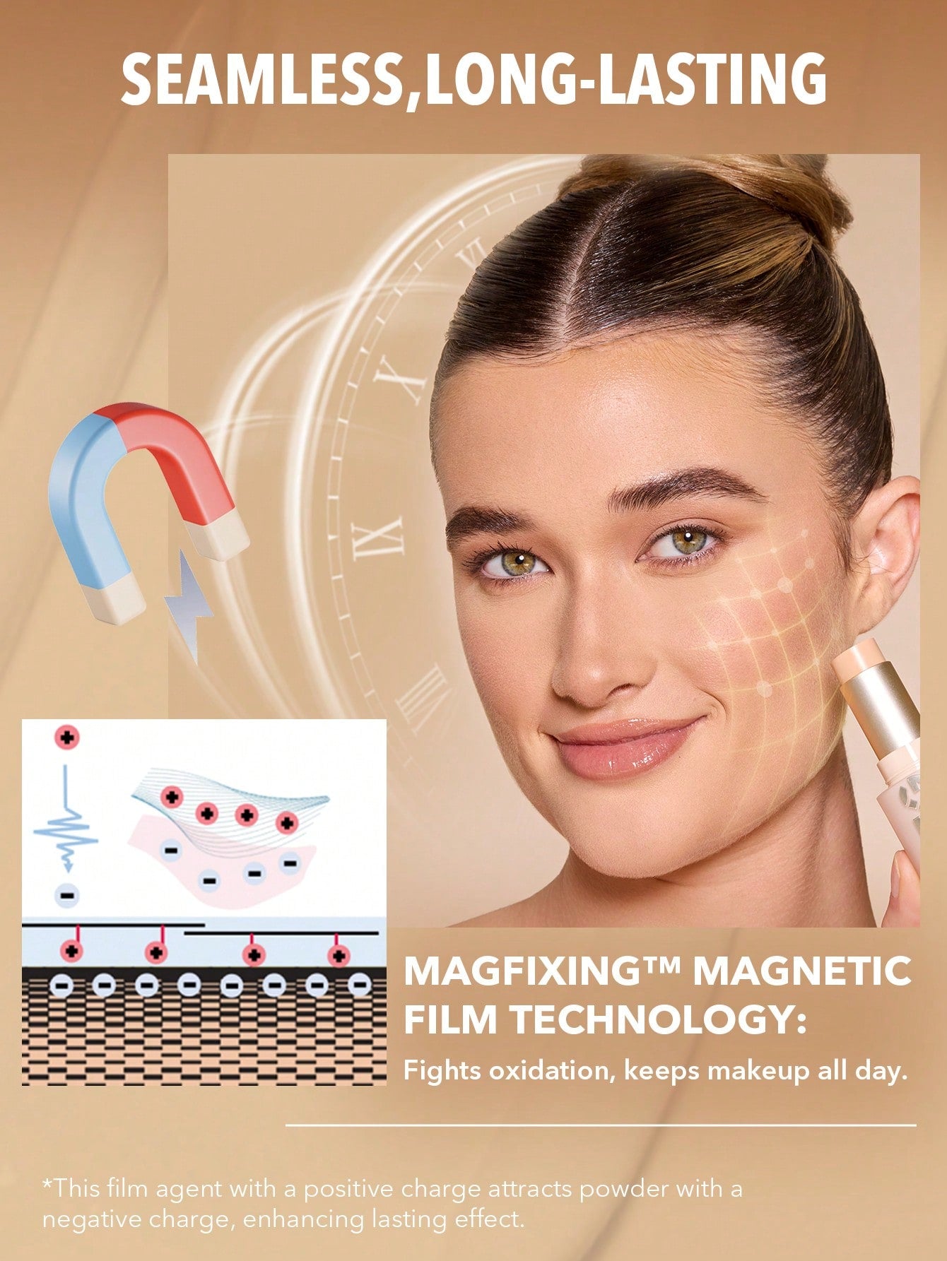 She Glam Skin Magnet High-Coverage Foundation Stick – Shell