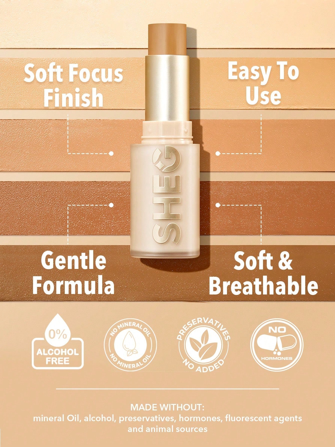 She Glam Skin Magnet High-Coverage Foundation Stick – Buttercream