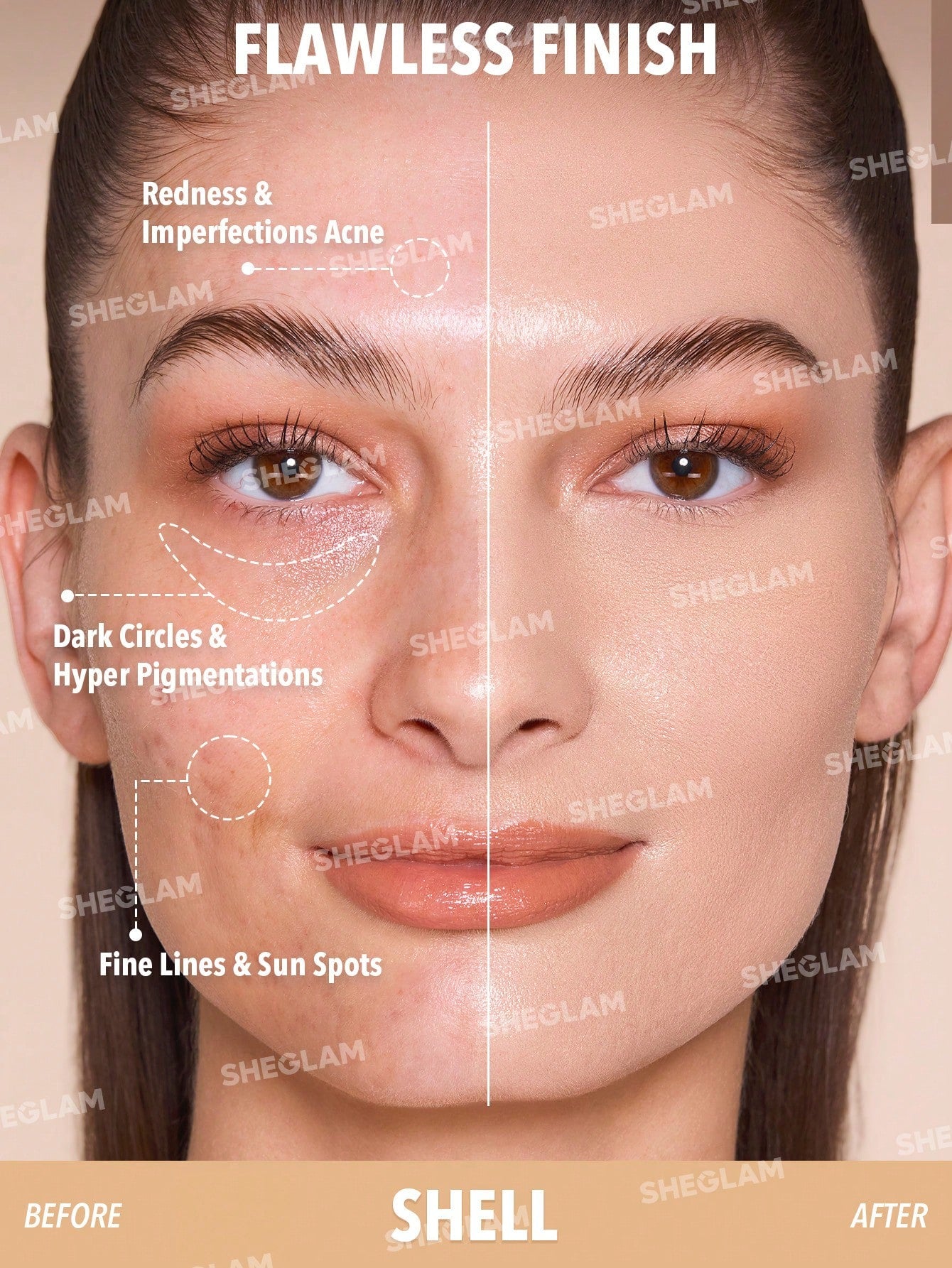 She Glam Skin Magnet High-Coverage Foundation Stick – Shell