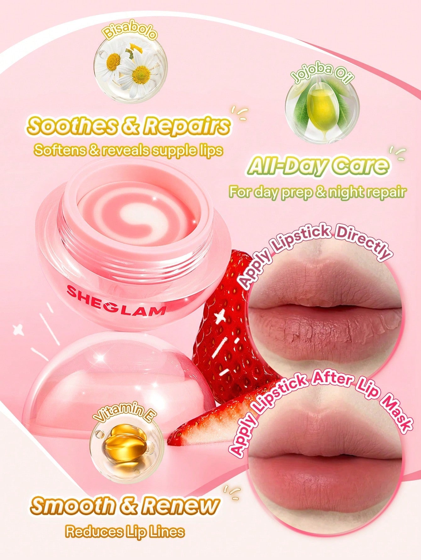 She Glam Sweet Dreamz Lip Sleeping Mask – Strawberry Milk
