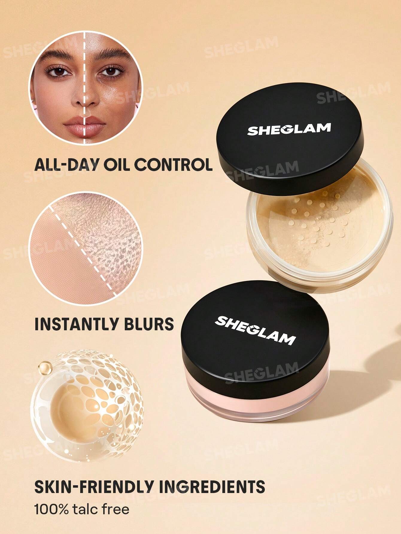 She Glam Baked Glow Setting Powder – Light Pink