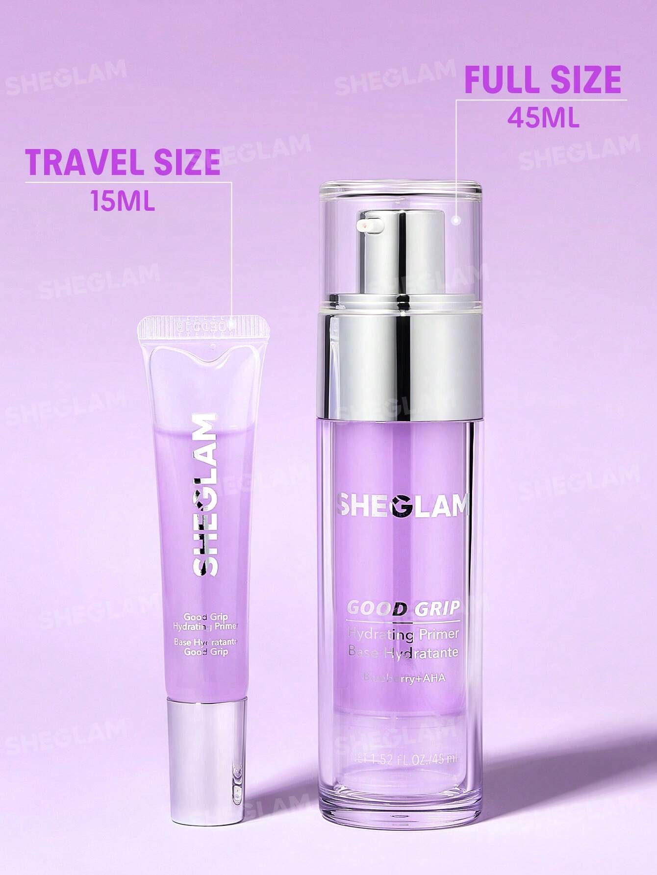 She Glam Good Grip Hydrating Primer – Blueberry + AHA (Travel Size)