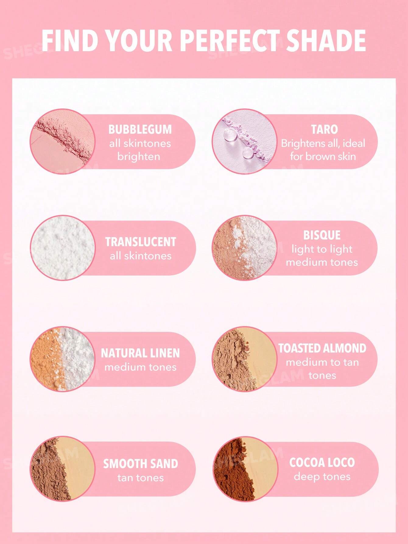 She Glam Insta-Ready Face & Under Eye Setting Powder Duo – Bubblegum