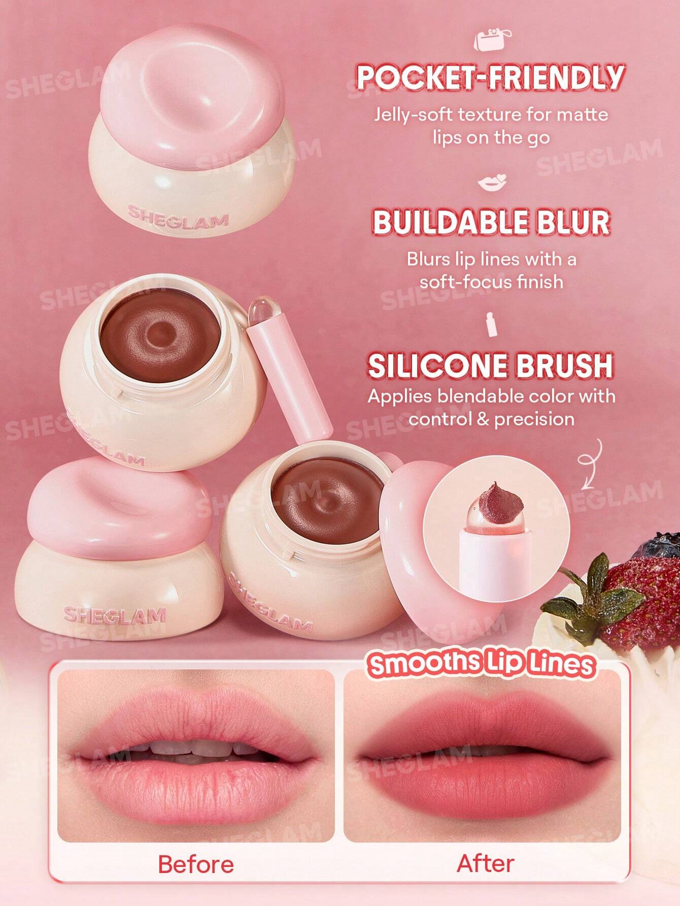 She Glam Bounce Putty Pocket Lip Pot – Tomato Tango