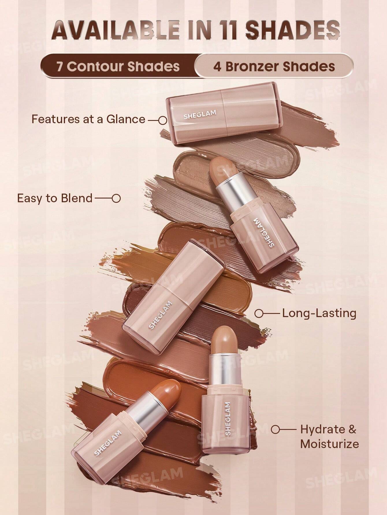 She Glam Buttery Buff Contour & Bronzer Stick – Tawny Amber