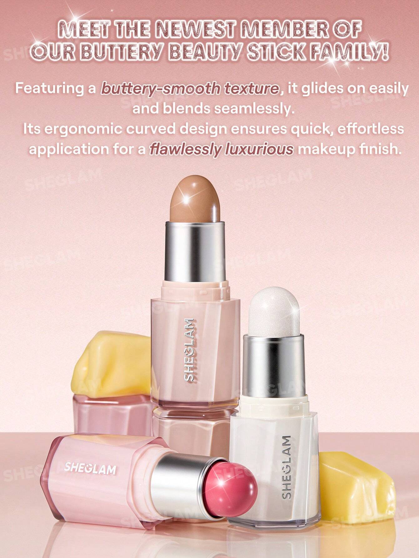 She Glam Buttery Bling Highlight Stick – Pink Satin