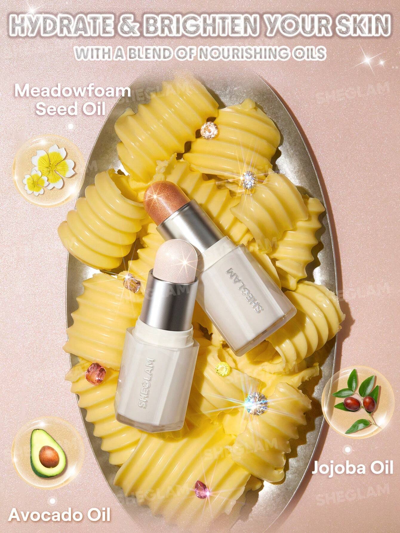 She Glam Buttery Bling Highlight Stick – Pink Satin