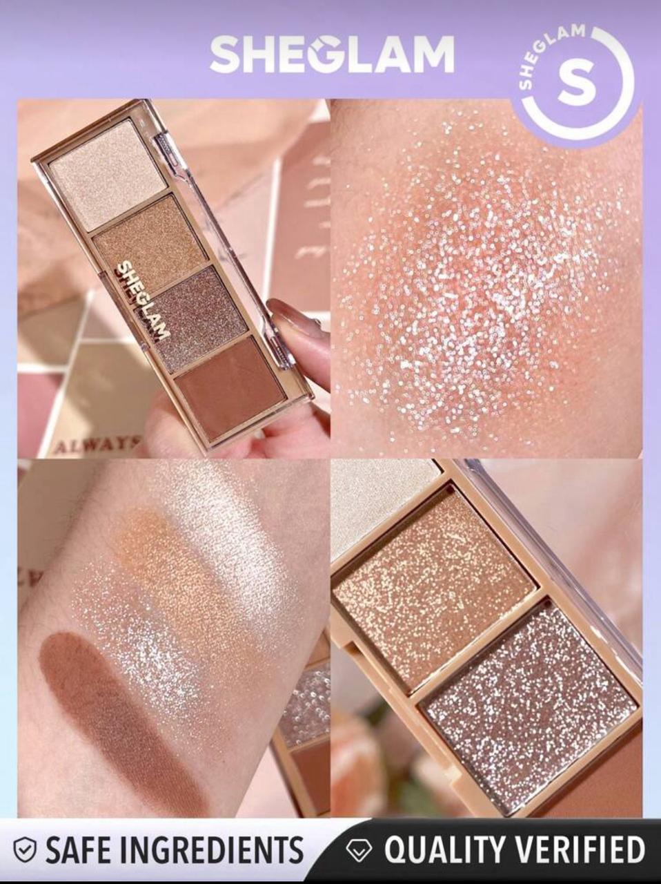 She Glam Essential Square Eyeshadow Quad – Veil